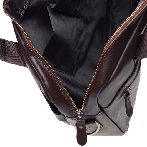 Мужская конференц-сумка Borsa Leather коричневая (K11120-brown): Застежка Молния