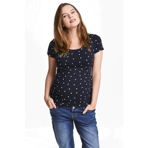 Футболка H & M 2491655 44 синя з принтом для вагітних