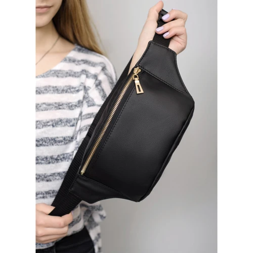 Жіноча поясна сумка Sambag Tirso MSG чорна (80115001): Матеріал Искусственная кожа