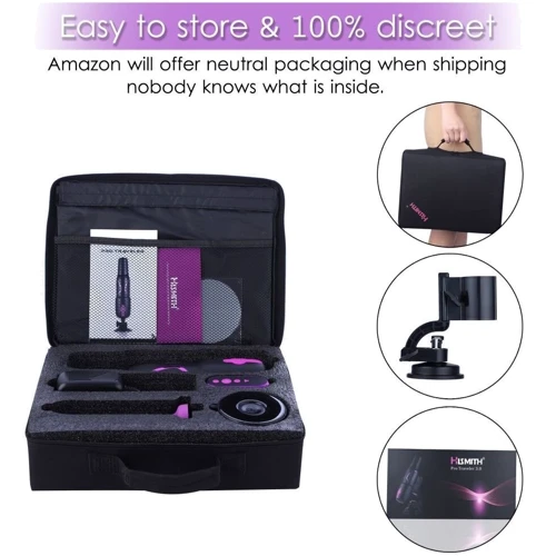 Высокомобильная смарт секс-машина Hismith Pro Travel APP с фаллоимитатором, две присоски, пульт ДУ