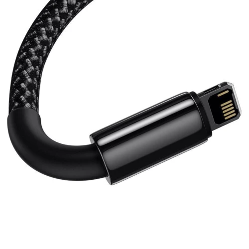 Кабель Baseus USB Cable to Lightning Tungsten 2.4A 1m Black (CALWJ-01): Длина 1 м