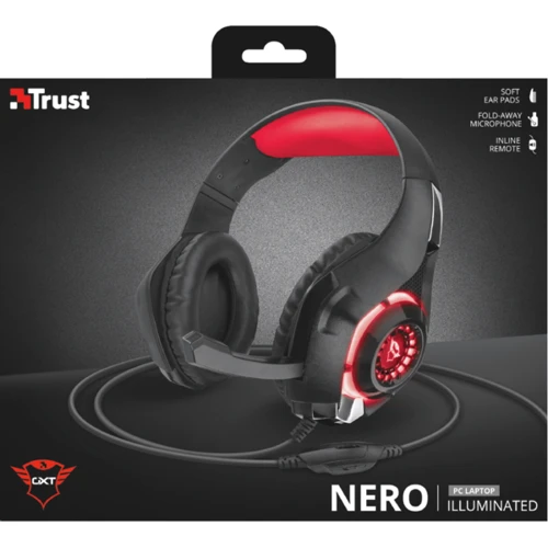 Наушники Trust GXT 313 Nero Illuminated Gaming Headset: Тип конструкции полноразмерные