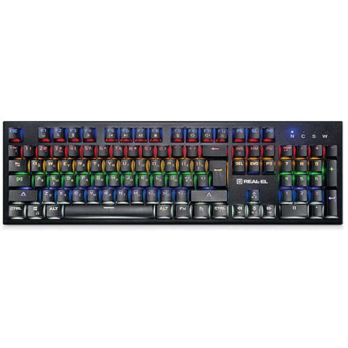 Клавиатура REAL-EL M14 Backlit Black: Подключение проводное
