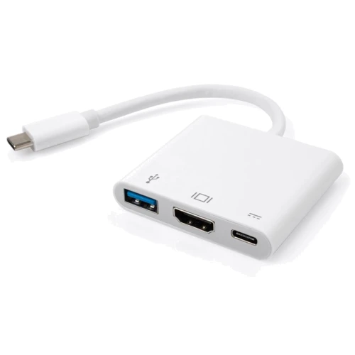 Адаптер Vinga Adapter USB-C to USB-C+HDMI+USB White (VCPATC2HDMIUSBPDWH)