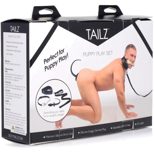 Ролевой БДСМ набор щенка Tailz Puppy Play Set - Gag, Plug, & Collar
