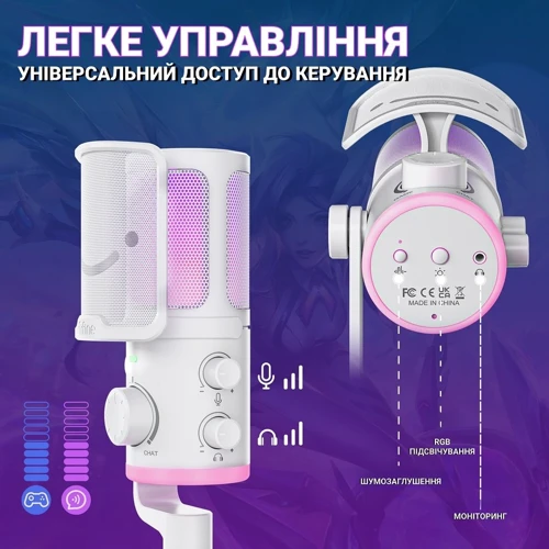 Конденсаторний мікрофон USB Fifine TAM6W White фото 10