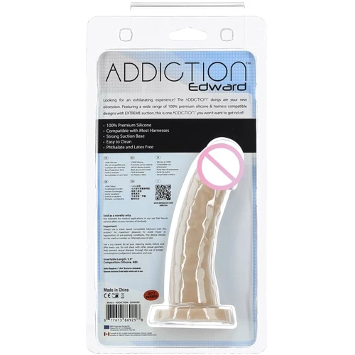 Изогнутый фаллоимитатор на присоске ADDICTION — Edward 6” Curved Dong, + вибропуля