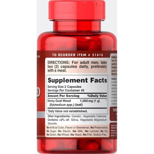 Puritan's Pride Horny Goat Weed 1000 mg 90 caps: Форма выпуска Капсулы