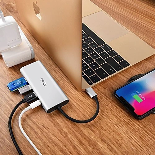 Адаптер WIWU Adapter Apollo A531H USB-C to HDMI+3xUSB3.0+USB-C Grey: Цвет серый