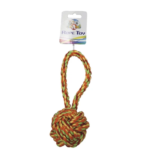 Игрушка для собак Croci Узловой мяч с канатной ручкой 23 см (C6098323)