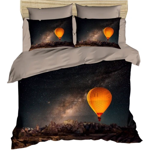 Комплект постільної білизни LightHouse Ranforce+3D Night Sky євро чорний (436OZ_2,0)