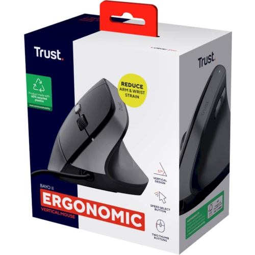 Мышь Trust Bayo 2 Ergonomic Black (25144): Количество кнопок 5