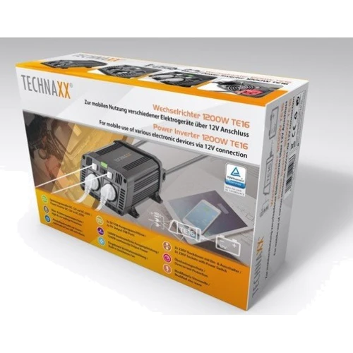 Автомобильный инвертор TECHNAXX TE16 power inverter 1200W фото 4