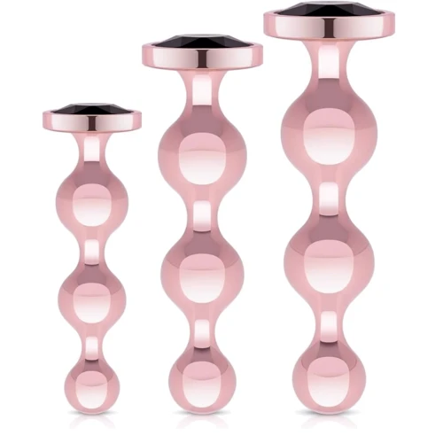 Набір анальних іграшок Rosy Gold - Metal Butt Plug Set 3 Pieces