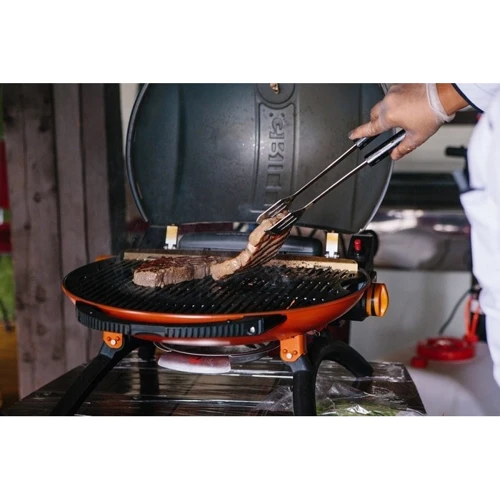 Портативный переносной газовый гриль O-GRILL 500, синий: Материал Чугун, Сталь