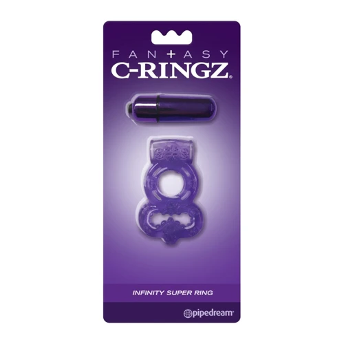 Эрекционное кольцо с вибрацией Infinity Super Ring Black, пурпурный