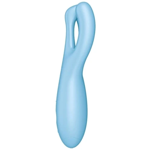Клиторальный смарт вибратор Satisfyer Threesome 4 Blue с тремя пальчиками