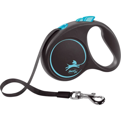 Поводок-рулетка Flexi Black Design S до 15 кг 5 м голубой (4000498033937)