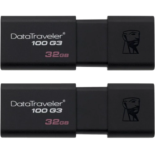 USB-флешка Kingston 2x32GB DataTraveler 100 G3 USB 3.1 Black (DT100G3 / 32GB-2P)