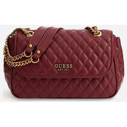 Женская сумка через плечо GUESS MAILA CONVERTIBLE XBODY FLAP бордовая (HWQB8661210-MER)