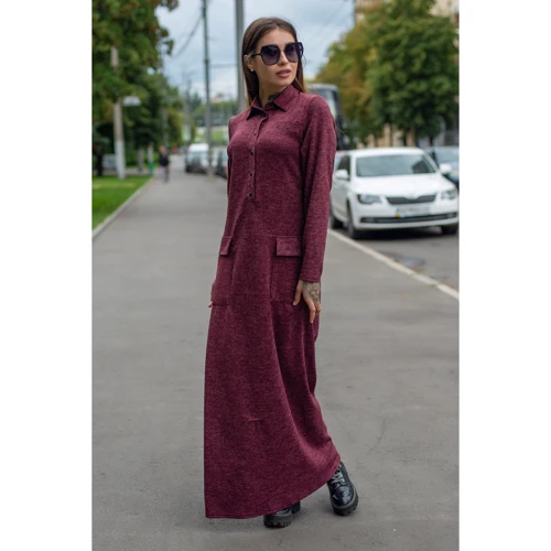 Платье FLFashion Амели ХПА 3121 48 бордовое повседневное длинное макси