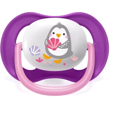 Пустышка ортодонтическая Philips AVENT Ultra Air Animal для девочек 6-18 мес 2 шт (SCF080/08): Форма соски ортодонтическая
