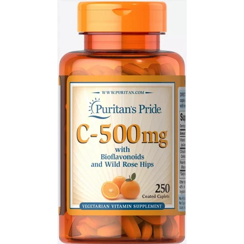 Puritan's Pride Vitamin C-500 mg with Bioflavonoids & Rose Hips 250 caplets Витамин C с биофлавоноидами и шиповником
