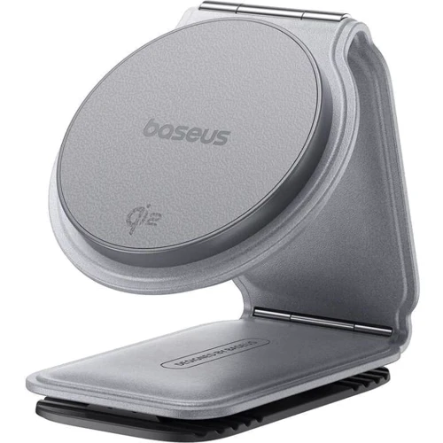 Держатель Baseus Car Holder Magnetic C02 Mega Wireless Charging 15W Gray (C40169003831-00) for Apple iPhone 16 I 15 I 14 I 13 I 12 series фото 7