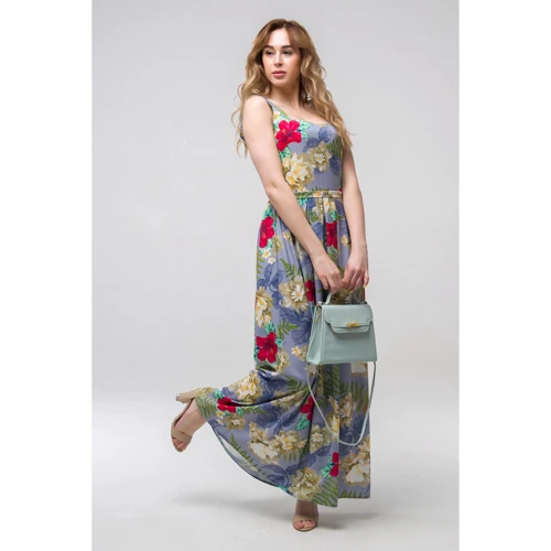Сукня FLFashion Магнолія ППМ 2202 48 блакитне повсякденне довге максі: Вид Повсякденні сукні