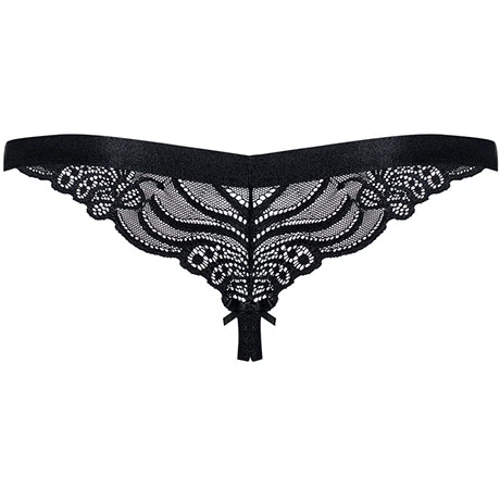 Кружевные стринги с интимным вырезом Obsessive 828-THC-1, L/XL