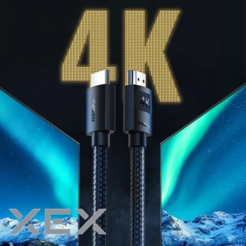 Кабель и переходник HDMI M - M 1.0 м V2.0 4K Cafule Ugreen в полиуретановой оплетке HD119