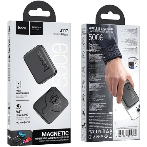 Зовнішній акумулятор Hoco Power Bank 5000mAh J117 Esteem Magnetic PD 20W Black: Тип батареї Литий-полимерные
