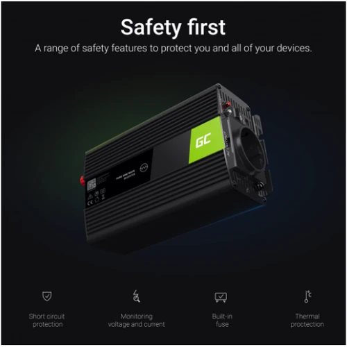 Преобразователь (инвертор) DC-AC Green Cell 24V на 230V 1500W/3000W фото 4
