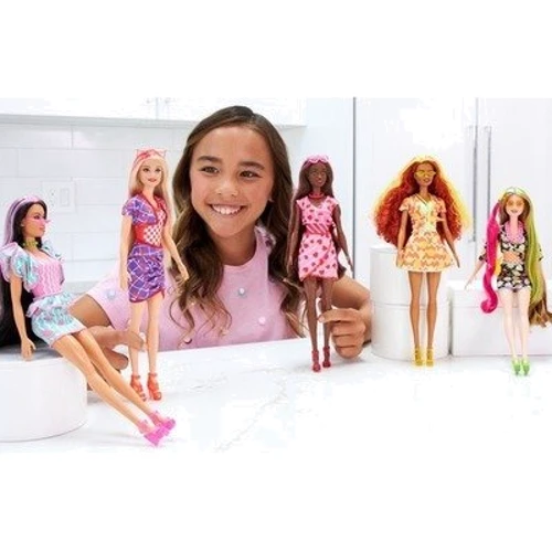 Кукла Barbie Цветное перевоплощение серия Фруктовый сюрприз (HJX49): Особенности Сюрприз, ароматизированая кукла