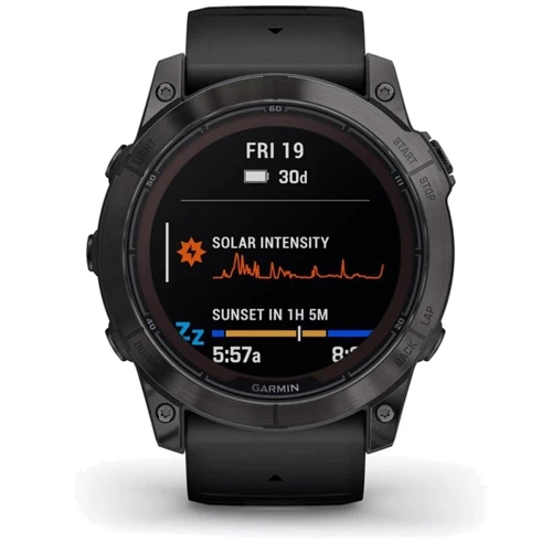 Смарт-часы Garmin Fenix 7X Pro Sapphire Solar Carbon Grey DLC Titanium with Black Band (010-02778-11): Дисплей 1.4 " (280х280)