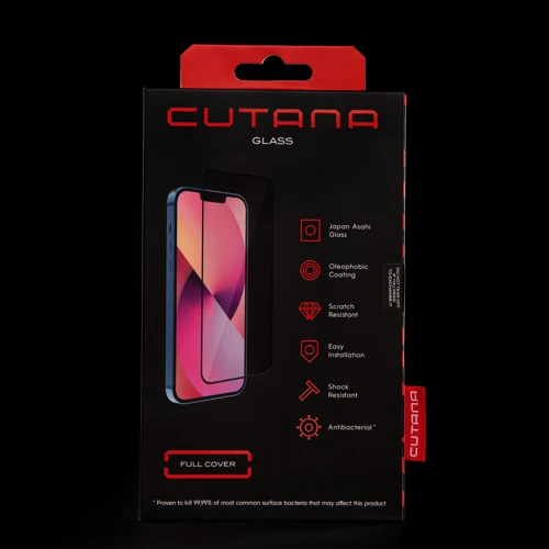 Защитное стекло для iPhone Cutana Tempered Glass Antibacterial Full Coverage Black for iPhone 16 Pro Max фото 5