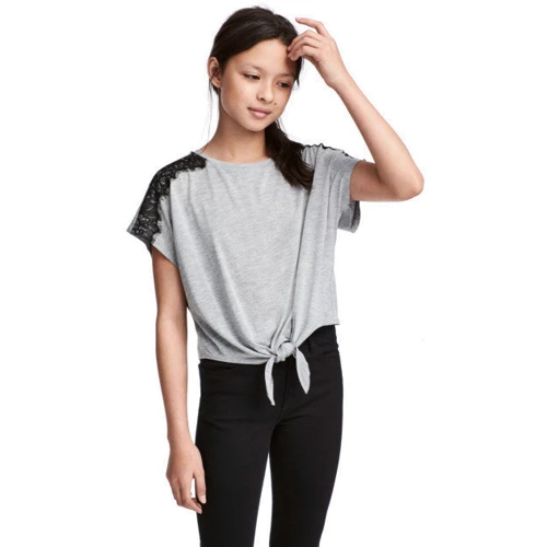 Футболка H & M 5184656 158-164 см сіра: Тип футболки