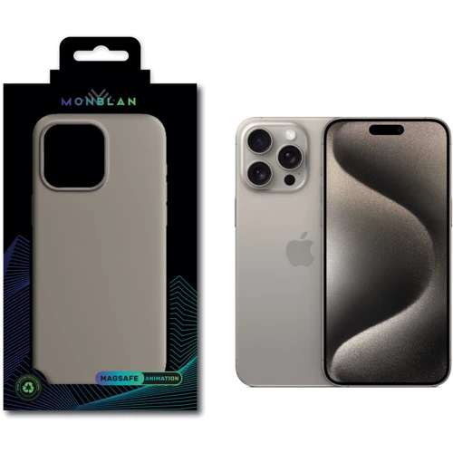 Чехол для iPhone Monblan Silicone Case MagSafe Clay for iPhone 15 Pro: Цвет серый