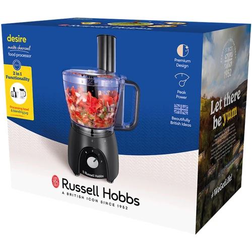 Кухонный комбайн Russell Hobbs 27111-56 Matte Charcoal: Материал насадок металл/пластик