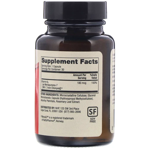 Dr. Mercola Vitamin K2, 180 mcg, 30 Capsules (MCL-01194): Тип Витамин K