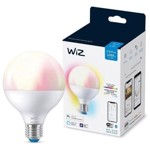 Розумна лампочка WiZ, E27, 11W, 75W, 1055Lm, G95, 2200-6500, RGB, Wi-Fi