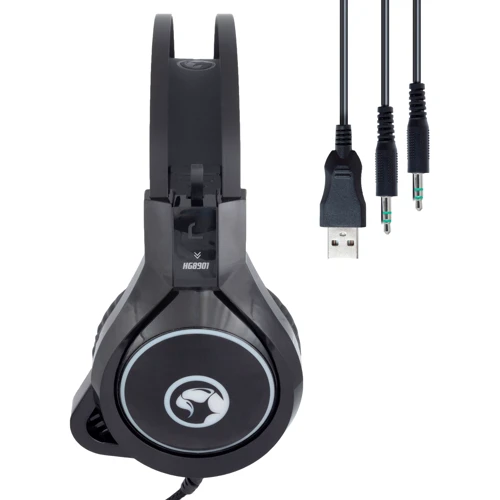 Наушники Marvo HG8901 Multi-LED Black (HG8901): Тип конструкции полноразмерные