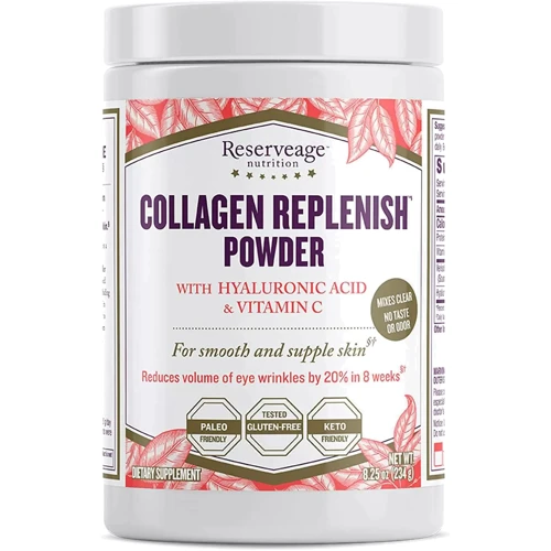 ReserveAge Nutrition Collagen Replenish Powder Коллаген с гиалуроновой кислотой и витамином C 230 г