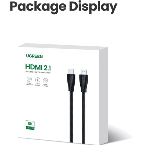 Кабель и переходник HDMI M - M 1.0 м V2.1 Ugreen With Braid 8K@60Hz/4K@120Hz HD140