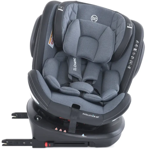 Автокресло El Camino Evolution 2 360 ME 1045 ISOFIX 0-36 кг melange cloud gray (ME 1045 melange cloud g): Цвет серый