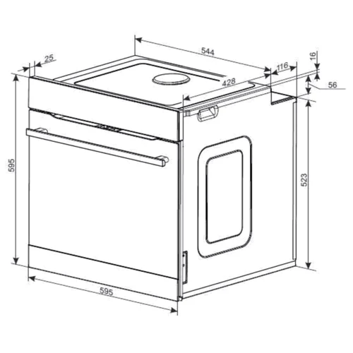 Духовой шкаф электрический Amica ED37619B: Мощность подключения, Вт 3600