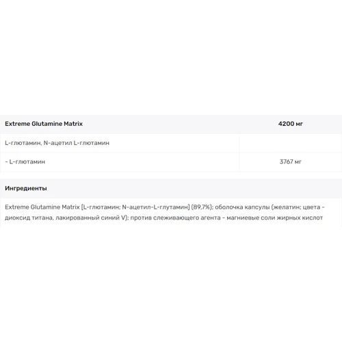 Амінокислота для спорту Trec Nutrition L-Glutamine Xtreme 1400 400 caps / 133 servings: Смак Без вкуса