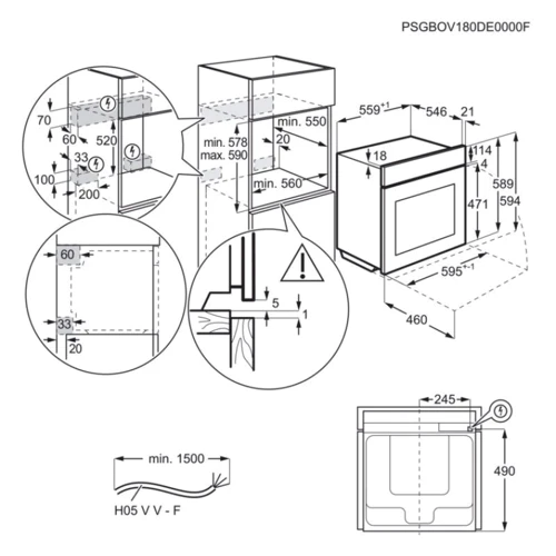 Духовой шкаф электрический Electrolux EOABS39WZ: Мощность подключения, Вт 3500