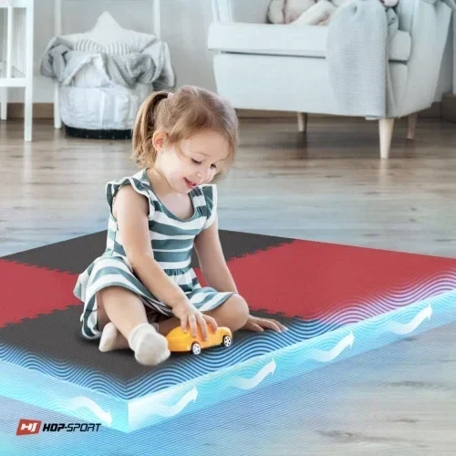 Мат и коврик для тренажера Hop-Sport EVA 2см HS-A020PM - 4 частей красно-черный фото 9