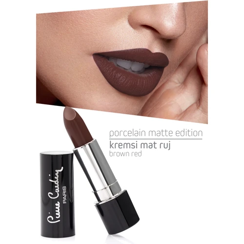 Pierre Cardin Porcelain Matte Edition Lipstick № 218 Brown Red Помада для губ 4 g: Вид Губная помада